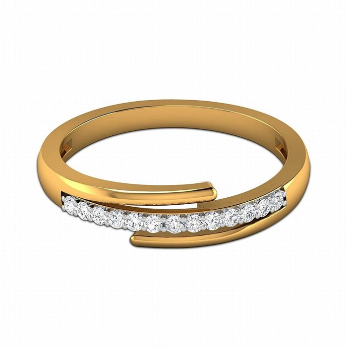 Half Eternity Wedding Ban For Women in 10 Kt Yellow Gold Ring For Women